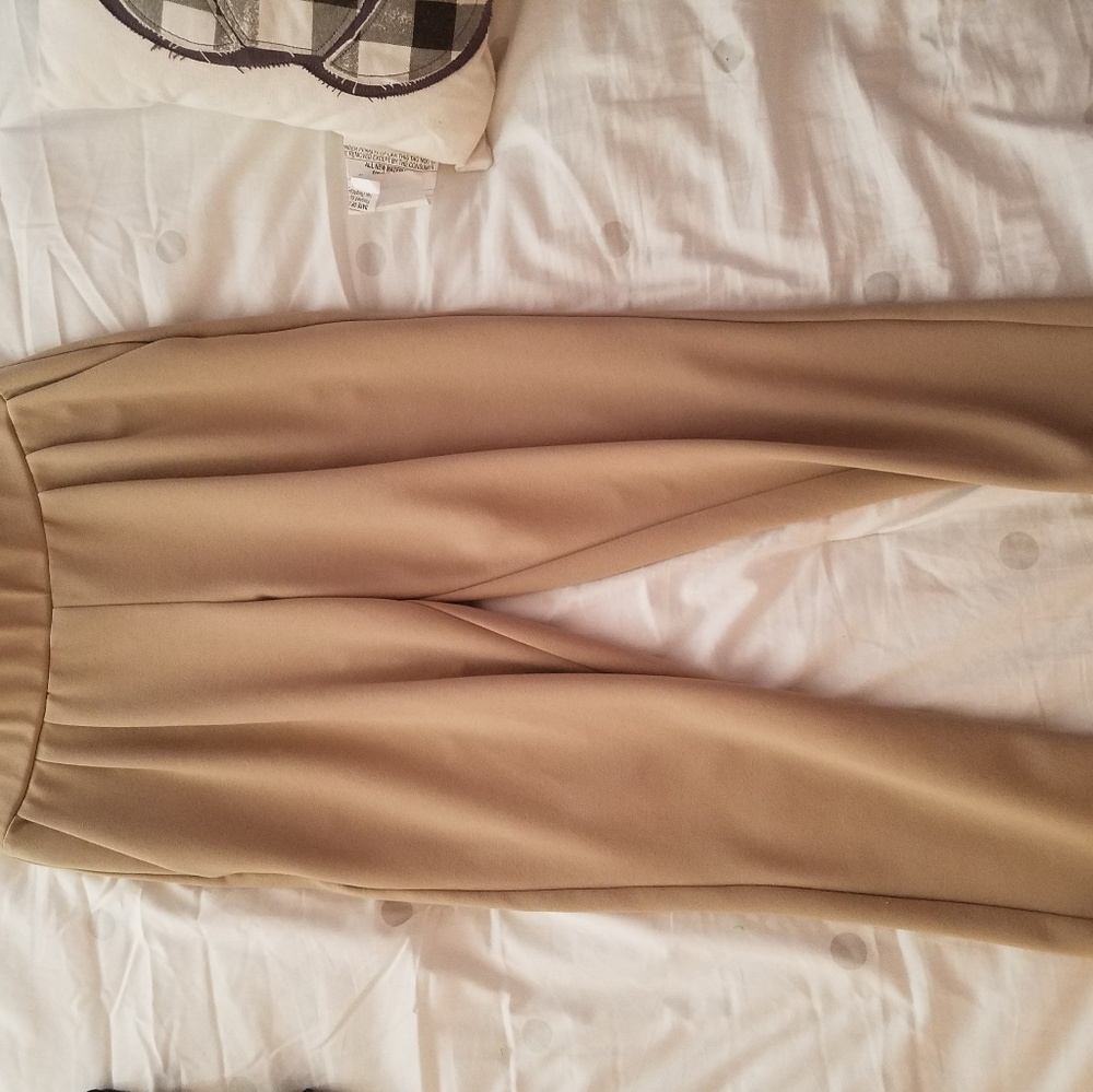 Tan pull on trousers